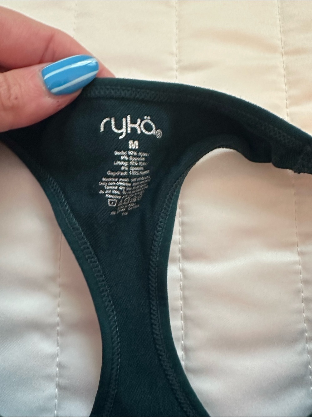 Ryka Women's Dark Teal Racerback Sports Bra Size M - Picture 3 of 4